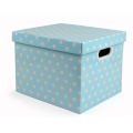 Caja de almacenamiento de papel corrugado plegable con mango